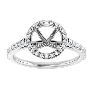 14K White 7.4 mm Round 1/4 CTW Lab-Grown Diamond Semi-Set Engagement Ring Ethereal Legacy Boutiques
