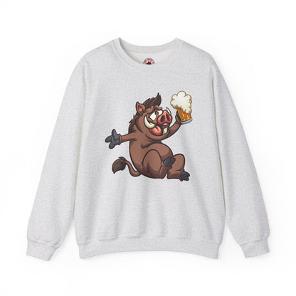 Beer Drinking Boar Crewneck Sweatshirt The Devil's Pickle