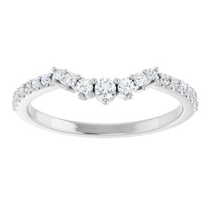 14K White 1/3 CTW Lab-Grown Diamond Contour Band Ethereal Legacy Boutiques