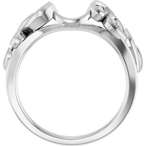 14K White 1/8 CTW Natural Diamond Wrap-Style Ring Enhancer Ethereal Legacy Boutiques