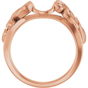14K Rose 1/8 CTW Natural Diamond Wrap-Style Ring Enhancer Ethereal Legacy Boutiques