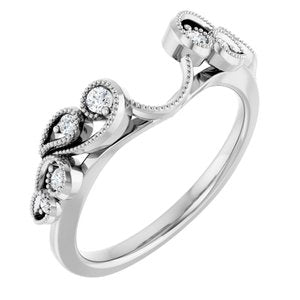 14K White 1/8 CTW Natural Diamond Wrap-Style Ring Enhancer Ethereal Legacy Boutiques