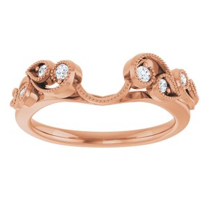 14K Rose 1/8 CTW Natural Diamond Wrap-Style Ring Enhancer Ethereal Legacy Boutiques