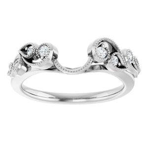 14K White 1/8 CTW Natural Diamond Wrap-Style Ring Enhancer Ethereal Legacy Boutiques