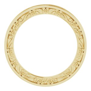 18K Yellow 2.5 mm Floral Flat Band Size 7 Ethereal Legacy Boutiques