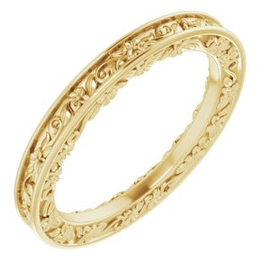 18K Yellow 2.5 mm Floral Flat Band Size 7 Ethereal Legacy Boutiques