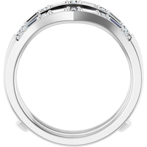 14K White 1/2 CTW Natural Diamond Ring Guard Ethereal Legacy Boutiques
