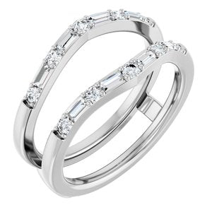 14K White 1/2 CTW Natural Diamond Ring Guard Ethereal Legacy Boutiques