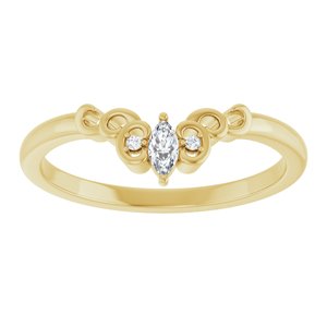 14K Yellow .07 CTW Natural Diamond Sculptural Contour Band Ethereal Legacy Boutiques
