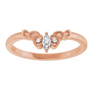14K Rose .08 CTW Lab-Grown Diamond  Sculptural Contour Band Ethereal Legacy Boutiques