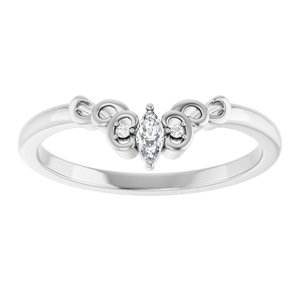 14K White .08 CTW Lab-Grown Diamond  Sculptural Contour Band Ethereal Legacy Boutiques