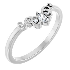 14K White .07 CTW Natural Diamond Sculptural Contour Band Ethereal Legacy Boutiques