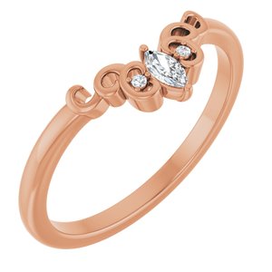 14K Rose .08 CTW Lab-Grown Diamond  Sculptural Contour Band Ethereal Legacy Boutiques