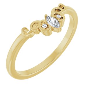 14K Yellow .08 CTW Lab-Grown Diamond  Sculptural Contour Band Ethereal Legacy Boutiques