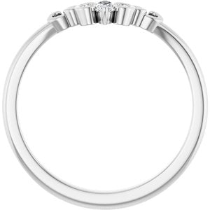 14K White .07 CTW Natural Diamond Sculptural Contour Band Ethereal Legacy Boutiques
