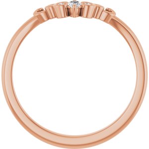 14K Rose .07 CTW Natural Diamond Sculptural Contour Band Ethereal Legacy Boutiques