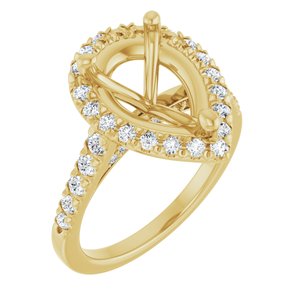 14K Yellow 12 x 8 mm Pear 5/8 CTW Lab-Grown Diamond Semi-Set Engagement Ring Ethereal Legacy Boutiques