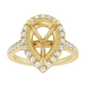 14K Yellow 12 x 8 mm Pear 5/8 CTW Lab-Grown Diamond Semi-Set Engagement Ring Ethereal Legacy Boutiques