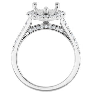 14K White 12 x 8 mm Pear 5/8 CTW Lab-Grown Diamond Semi-Set Engagement Ring Ethereal Legacy Boutiques