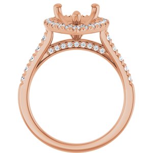 14K Rose 12 x 8 mm Pear 5/8 CTW Lab-Grown Diamond Semi-Set Engagement Ring Ethereal Legacy Boutiques
