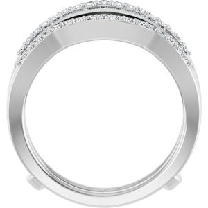 Platinum 3/4 CTW Natural Diamond Ring Guard Ethereal Legacy Boutiques