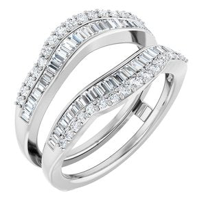 Platinum 3/4 CTW Natural Diamond Ring Guard Ethereal Legacy Boutiques