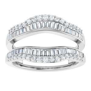 Platinum 3/4 CTW Natural Diamond Ring Guard Ethereal Legacy Boutiques
