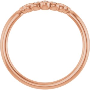 14K Rose .04 CTW Natural Diamond Vintage-Inspired Contour Band Ethereal Legacy Boutiques