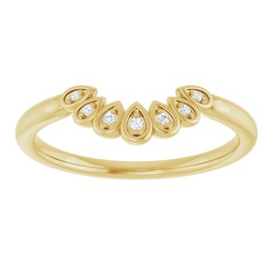 14K Yellow .025 CTW Natural Diamond Vintage-Inspired Contour Band Ethereal Legacy Boutiques