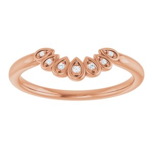 14K Rose .03 CTW Lab-Grown Diamond  Vintage-Inspired Contour Band Ethereal Legacy Boutiques