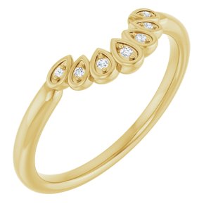 14K Yellow .03 CTW Lab-Grown Diamond  Vintage-Inspired Contour Band Ethereal Legacy Boutiques