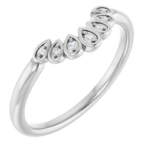 14K White .05 CTW Lab-Grown Diamond  Vintage-Inspired Contour Band Ethereal Legacy Boutiques