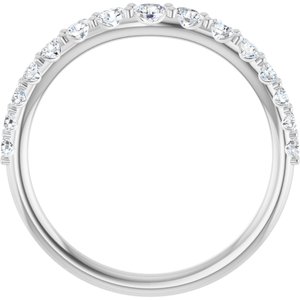 14K White 1/2 CTW Natural Diamond Graduated Contour Band Ethereal Legacy Boutiques