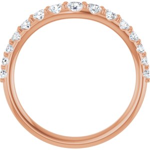 14K Rose 1/2 CTW Natural Diamond Graduated Contour Band Ethereal Legacy Boutiques