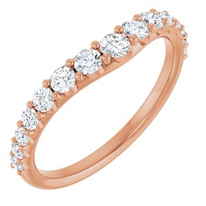 14K Rose 1/2 CTW Natural Diamond Graduated Contour Band Ethereal Legacy Boutiques