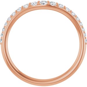 14K Rose 1/3 CTW Lab-Grown Diamond Graduated Contour Band Ethereal Legacy Boutiques