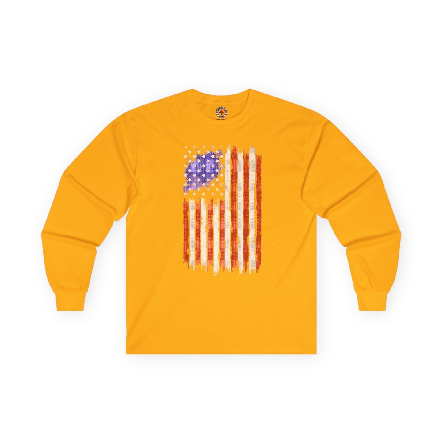 Tattered American Flag  Long Sleeve Tee The Devil's Pickle