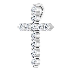 14K White 1/4 CTW Lab-Grown Diamond Cross Pendant Ethereal Legacy Boutiques