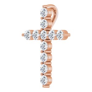 14K Rose 1/4 CTW Lab-Grown Diamond Cross Pendant Ethereal Legacy Boutiques