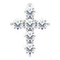 14K White 1/6 CTW Natural Diamond Cross Pendant