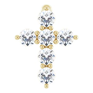 14K Yellow 1/6 CTW Natural Diamond Cross Pendant Ethereal Legacy Boutiques