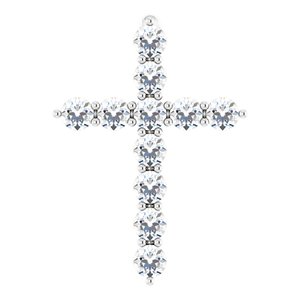 14K White 1/4 CTW Lab-Grown Diamond Cross Pendant Ethereal Legacy Boutiques