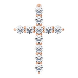 14K Rose 1/4 CTW Lab-Grown Diamond Cross Pendant Ethereal Legacy Boutiques