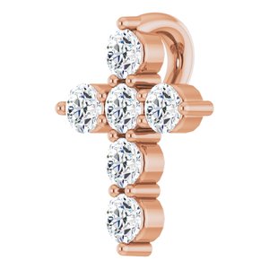 14K Rose 1/6 CTW Lab-Grown Diamond Cross Pendant Ethereal Legacy Boutiques