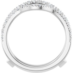 14K White 1/2 CTW Lab-Grown Diamond French-Set Ring Guard Ethereal Legacy Boutiques