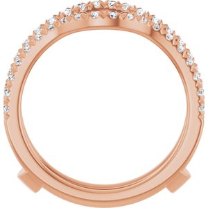 14K Rose 1/2 CTW Lab-Grown Diamond French-Set Ring Guard Ethereal Legacy Boutiques