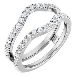 14K White 1/2 CTW Diamond French-Set Ring Guard Mounting Ethereal Legacy Boutiques