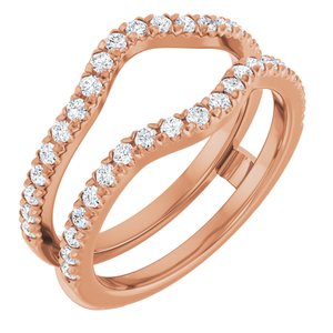 14K Rose 1/2 CTW Diamond French-Set Ring Guard Mounting Ethereal Legacy Boutiques