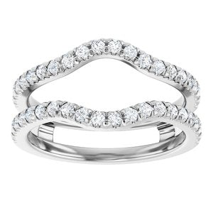 14K White 1/2 CTW Diamond French-Set Ring Guard Mounting Ethereal Legacy Boutiques