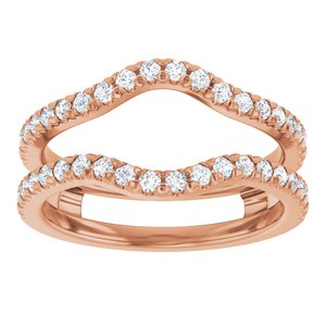 14K Rose 1/2 CTW Lab-Grown Diamond French-Set Ring Guard Ethereal Legacy Boutiques